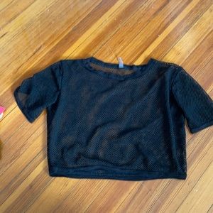 Mesh Black crop top